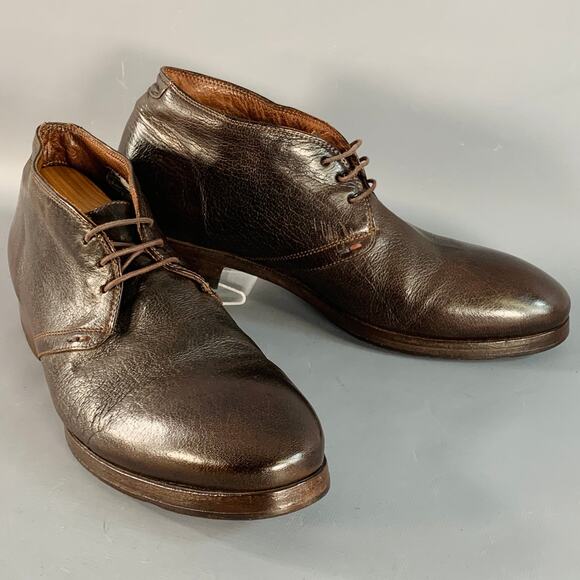 PAUL SMITH Size 10 Brown Leather Lace-Up Ankle Boots - Picture 1 of 9